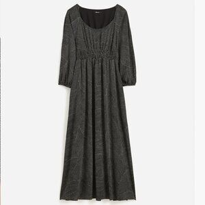 Madewell Balloon-Sleeve Ruched Midi Dress (Size XS)
